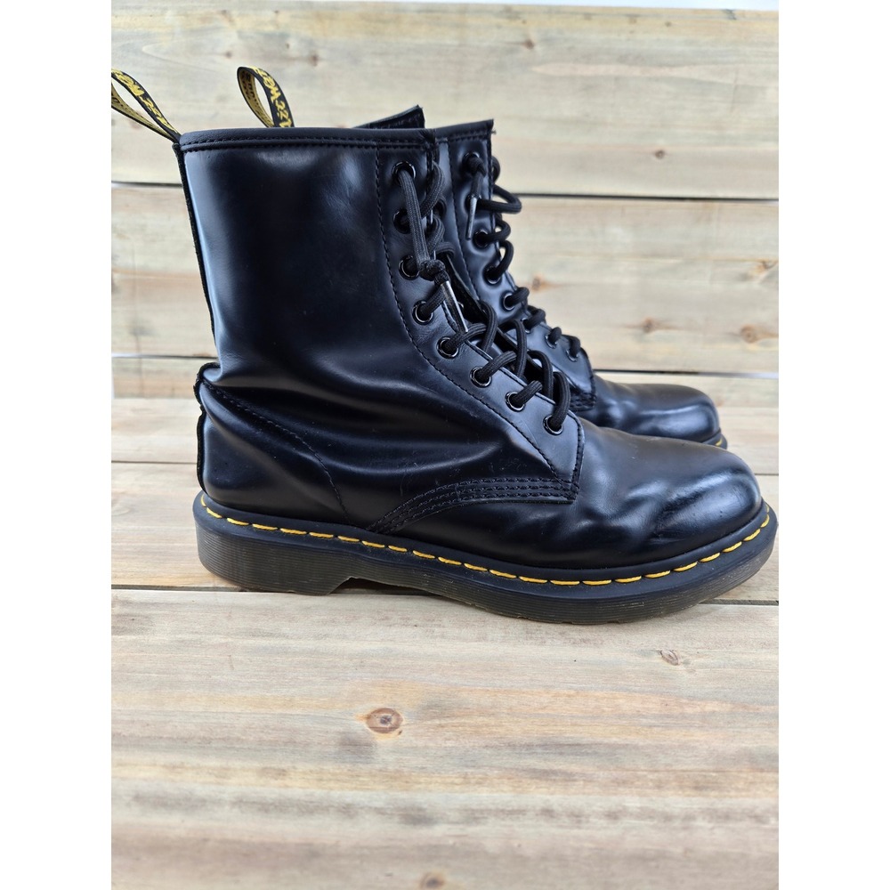 Dr. Martens 1460 W Black Smooth Leather 8-Eye Combat Boots Womens 9 AW004